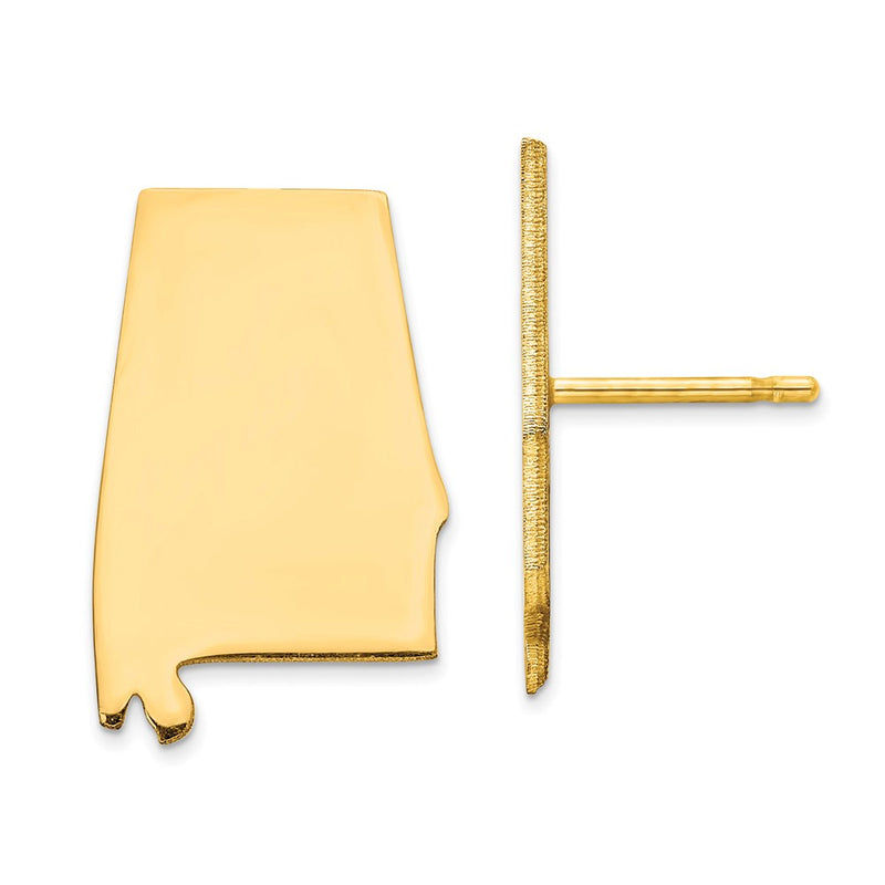 Gold Plated Gp Al Large State Earring