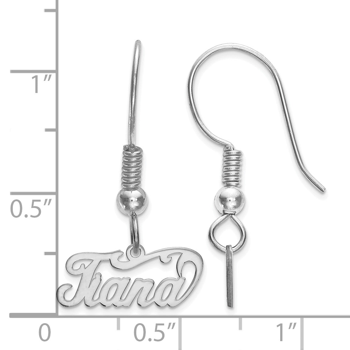 Sterling Silver Silver/Rhodium Plated Name Plate Dangle Earrings