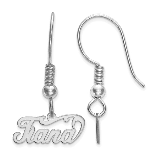 Sterling Silver Silver/Rhodium Plated Name Plate Dangle Earrings