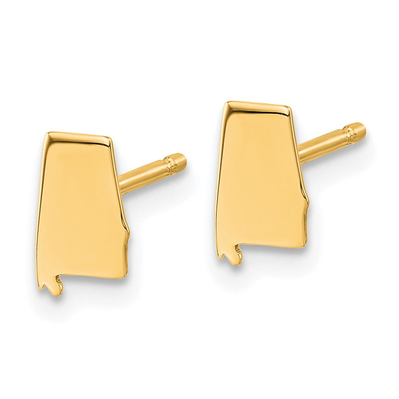 14K Yellow Gold 14Ky Alabama State Earrings