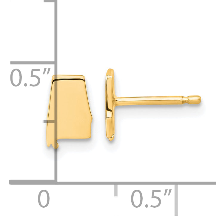 Gold Plated Sterling Silver/Gold Alabama State Earrings