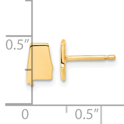 Gold Plated Sterling Silver/Gold Alabama State Earrings