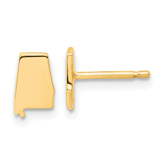 Gold Plated Sterling Silver/Gold Alabama State Earrings