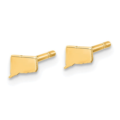 14K Yellow Gold 14Ky Connecticut State Earrings