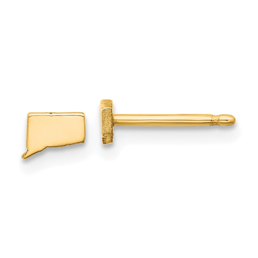 14K Yellow Gold 14Ky Connecticut State Earrings