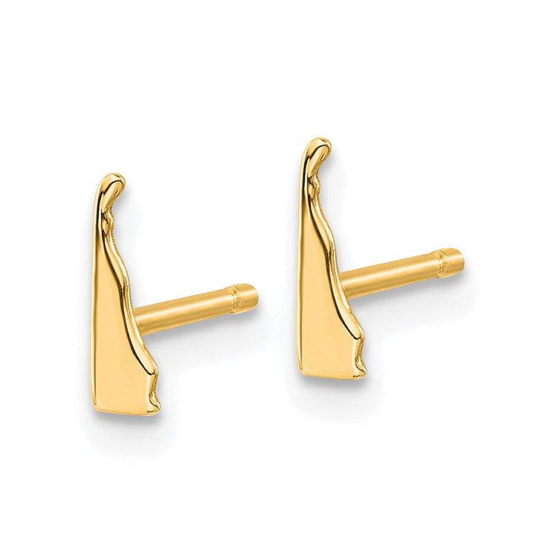 Gold Plated Sterling Silver/Gold Delaware State Earrings