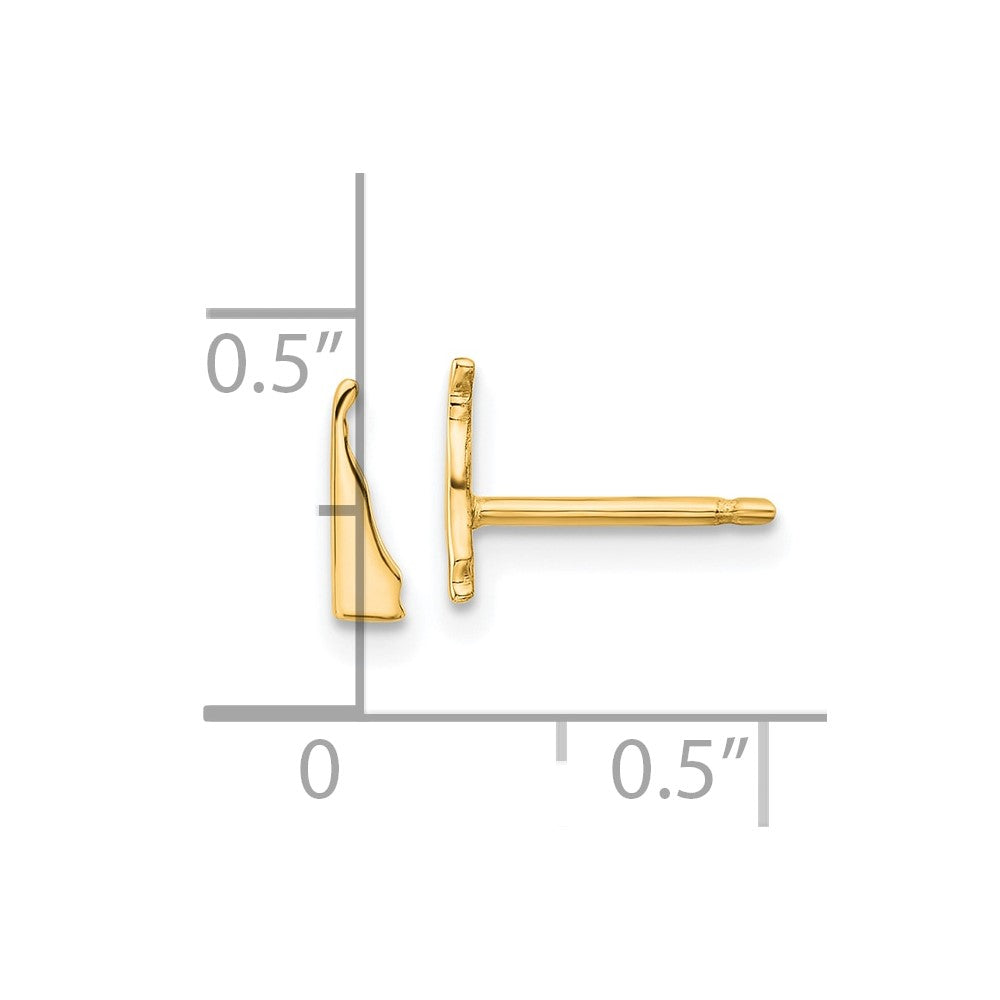 14K Yellow Gold 14Ky Delaware State Earrings