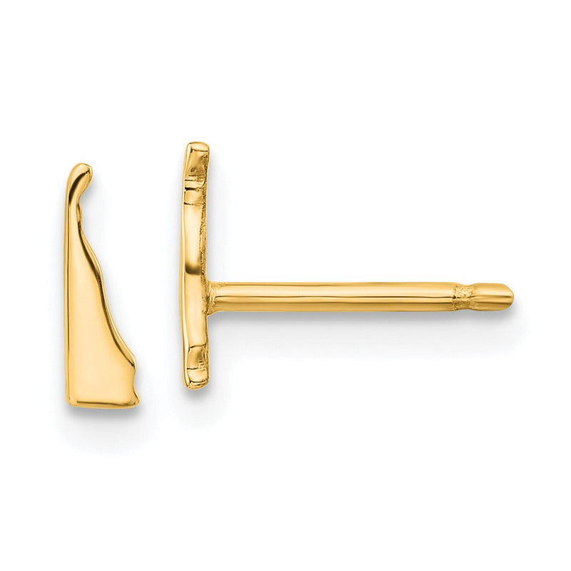 Gold Plated Sterling Silver/Gold Delaware State Earrings
