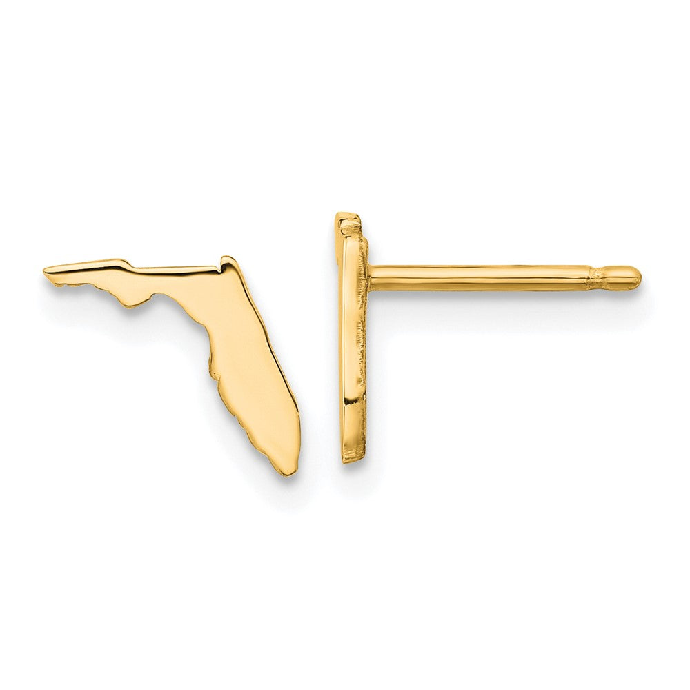 Gold Plated Sterling Silver/Gold Florida State Earrings