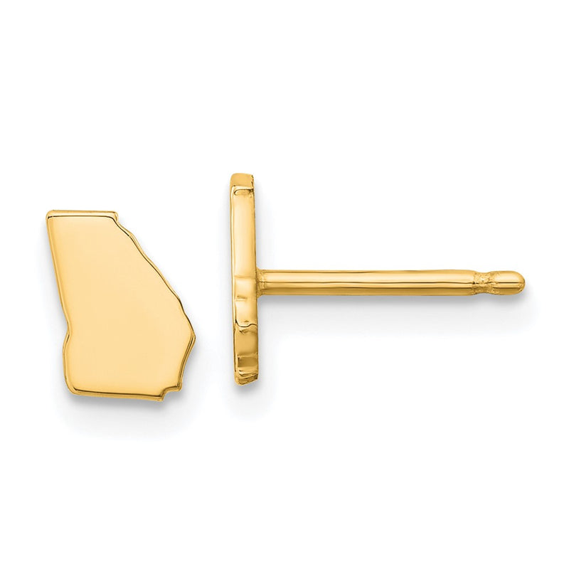 14K Yellow Gold 14Ky Georgia State Earrings