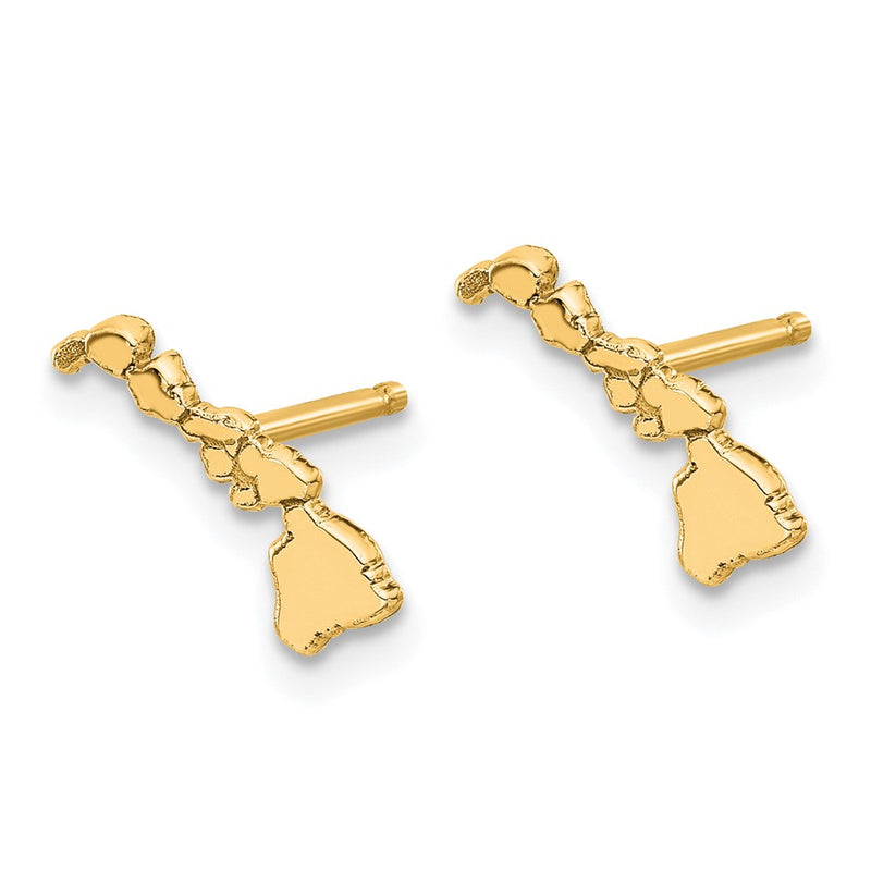 Gold Plated Sterling Silver/Gold Hawaii State Earrings