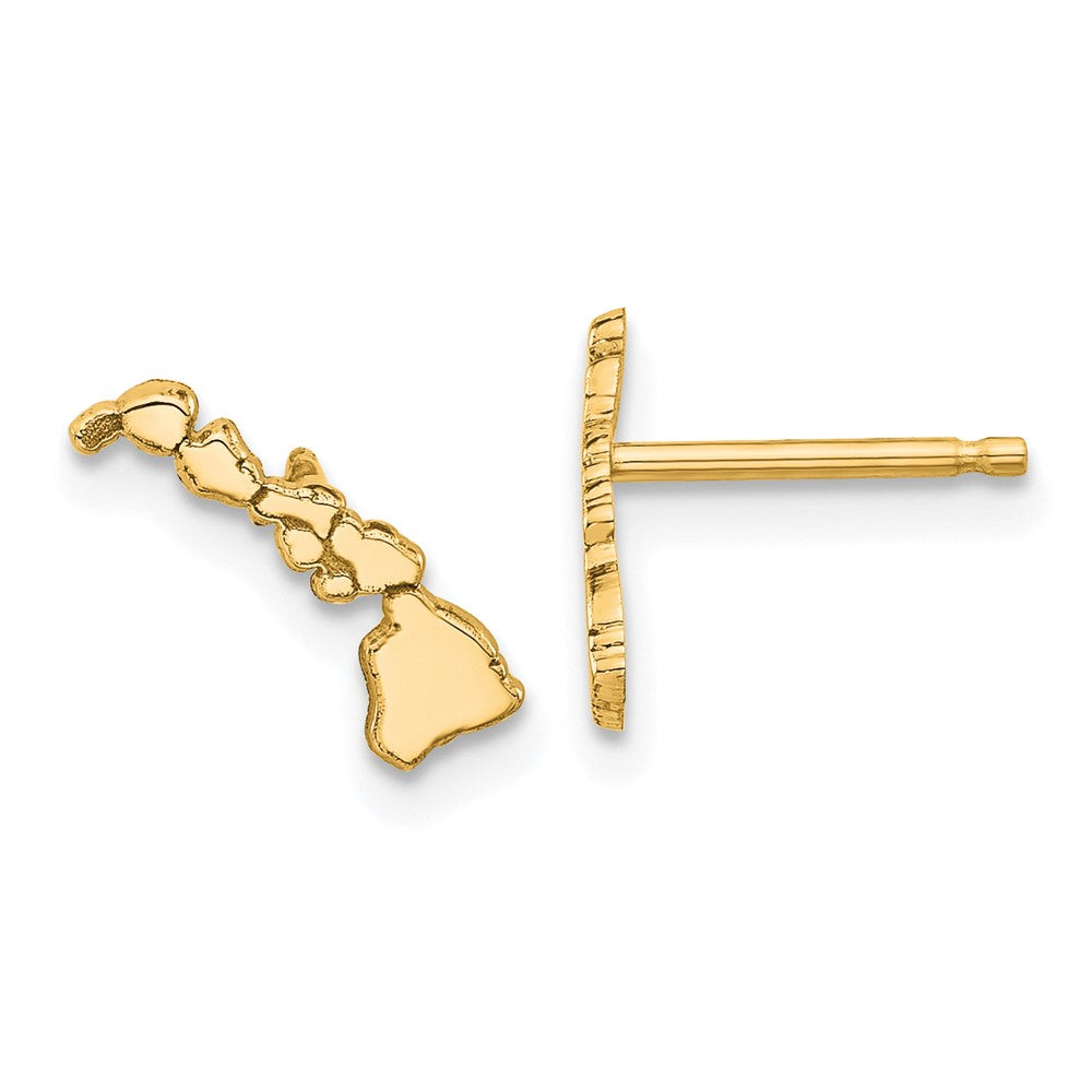 Gold Plated Sterling Silver/Gold Hawaii State Earrings