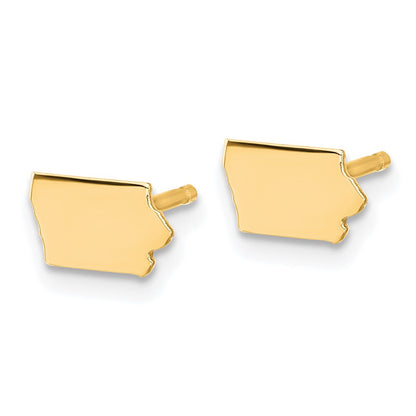 14K Yellow Gold 14Ky Iowa State Earrings