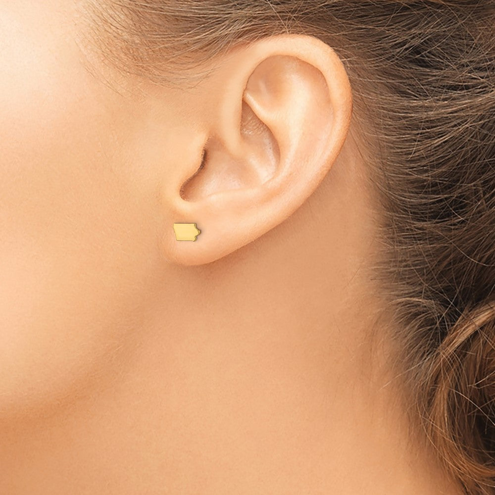 Gold Plated Sterling Silver/Gold Iowa State Earrings