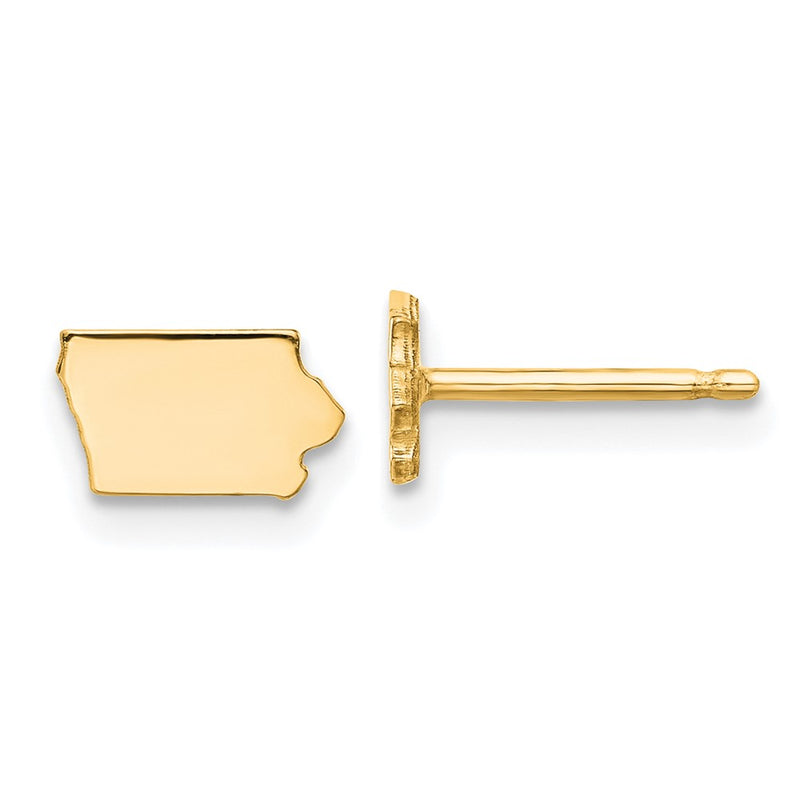 14K Yellow Gold 14Ky Iowa State Earrings