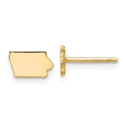 Gold Plated Sterling Silver/Gold Iowa State Earrings