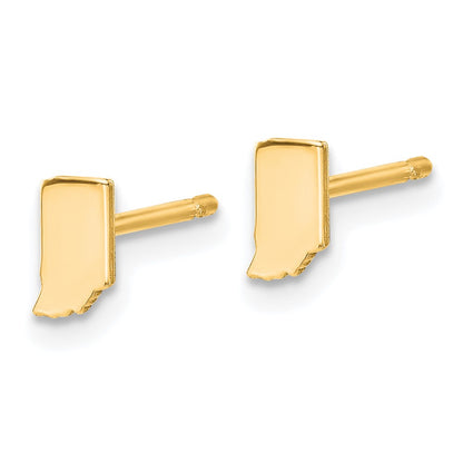 Gold Plated Sterling Silver/Gold Indiana State Earrings