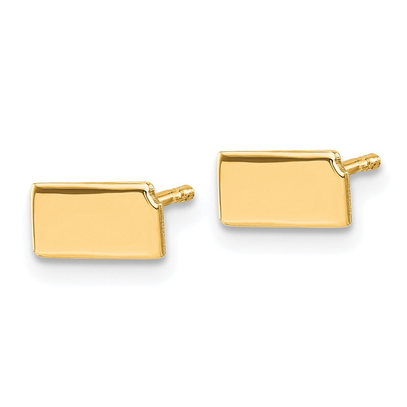 Gold Plated Sterling Silver/Gold Kansas State Earrings