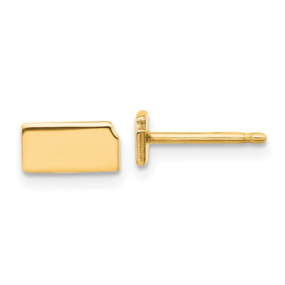 14K Yellow Gold 14Ky Kansas State Earrings