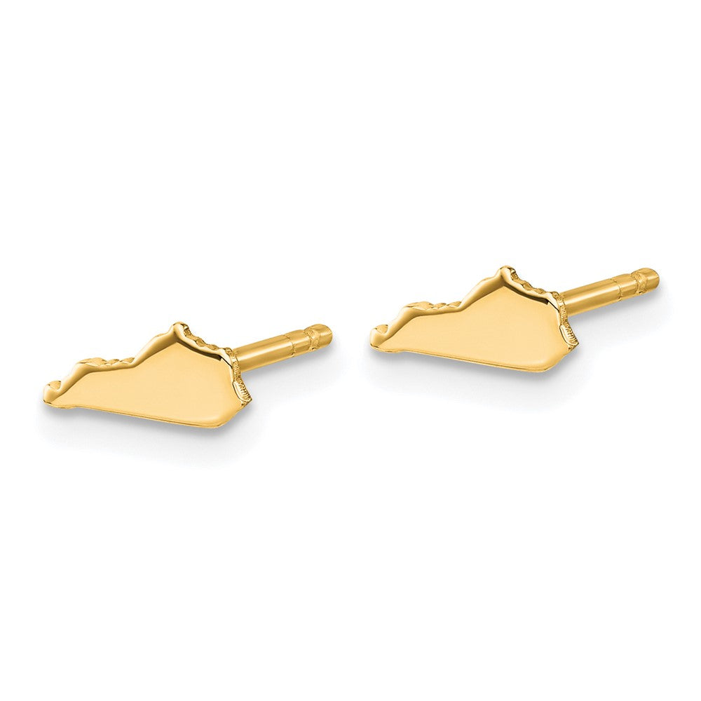 14K Yellow Gold 14Ky Kentucky State Earrings