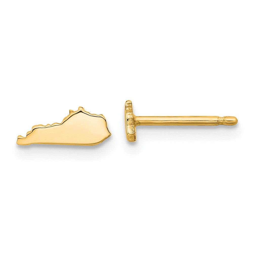 14K Yellow Gold 14Ky Kentucky State Earrings