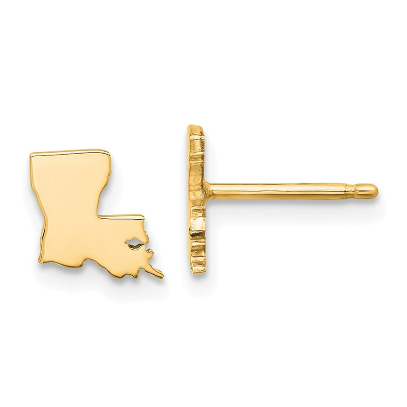 Gold Plated Sterling Silver/Gold Louisiana State Earrings