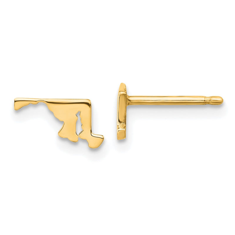 Gold Plated Sterling Silver/Gold Maryland State Earrings