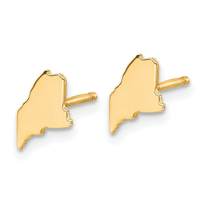 Gold Plated Sterling Silver/Gold Maine State Earrings