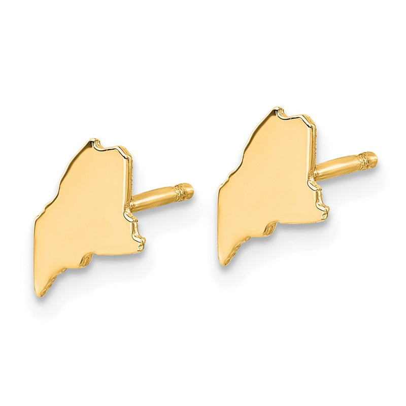 14K Yellow Gold 14Ky Maine State Earrings