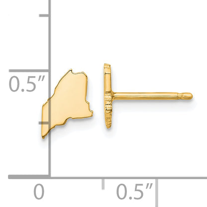 14K Yellow Gold 14Ky Maine State Earrings