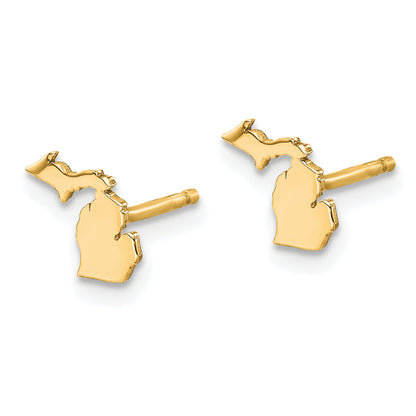 14K Yellow Gold 14Ky Michigan State Earrings