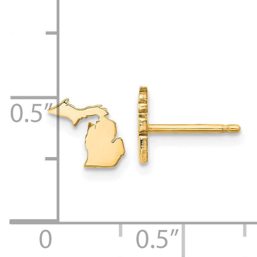 14K Yellow Gold 14Ky Michigan State Earrings