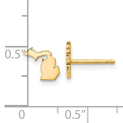 14K Yellow Gold 14Ky Michigan State Earrings