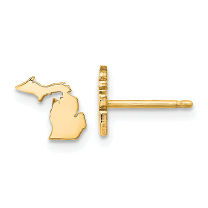 14K Yellow Gold 14Ky Michigan State Earrings