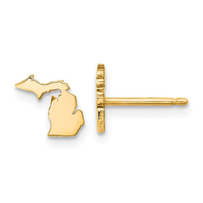 Gold Plated Sterling Silver/Gold Michigan State Earrings
