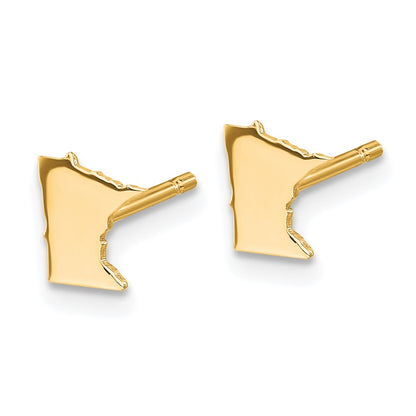 Gold Plated Sterling Silver/Gold Minnesota State Earrings