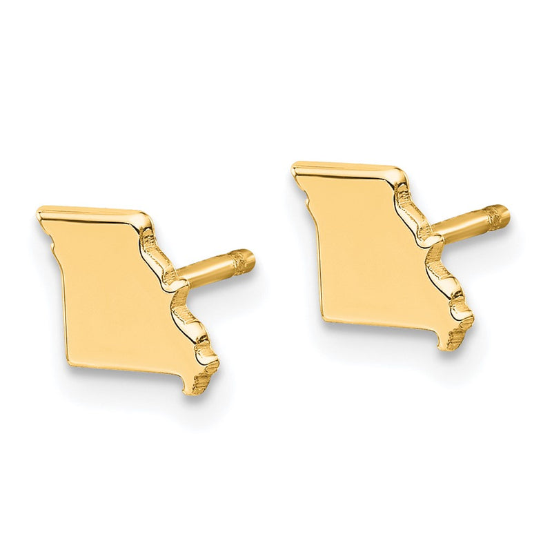 14K Yellow Gold 14Ky Missouri State Earrings