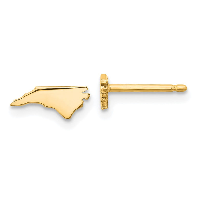 Gold Plated Sterling Silver/Gold North Carolina State Earrings