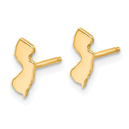Gold Plated Sterling Silver/Gold New Jersey State Earrings