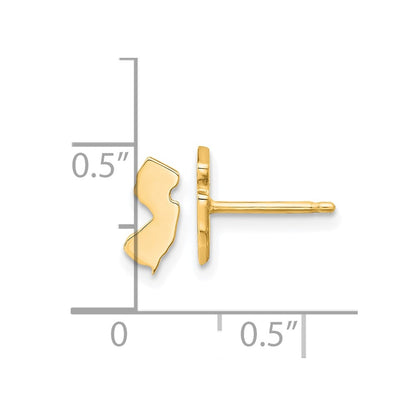 14K Yellow Gold 14Ky New Jersey State Earrings