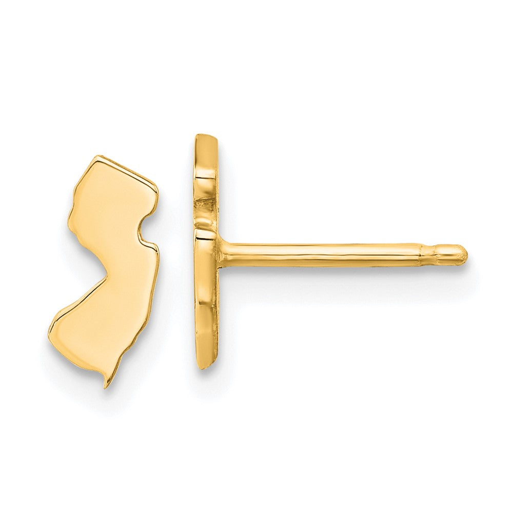 14K Yellow Gold 14Ky New Jersey State Earrings
