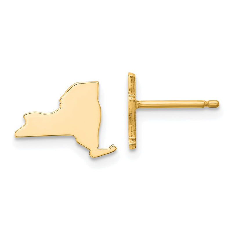 14K Yellow Gold 14Ky New York State Earrings