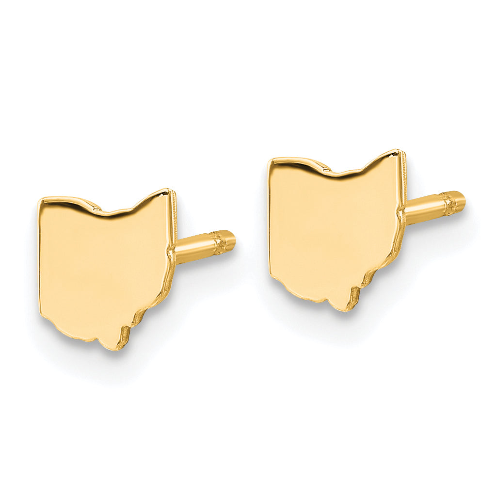 14K Yellow Gold 14Ky Ohio State Earrings