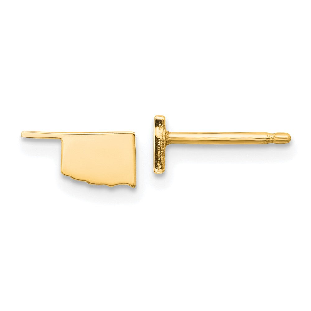 Gold Plated Sterling Silver/Gold Oklahoma State Earrings