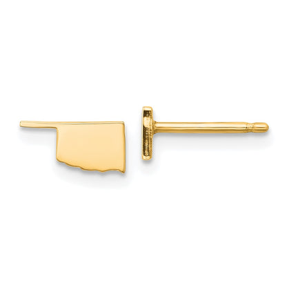 Gold Plated Sterling Silver/Gold Oklahoma State Earrings