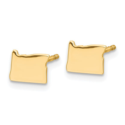 14K Yellow Gold 14Ky Oregon State Earrings