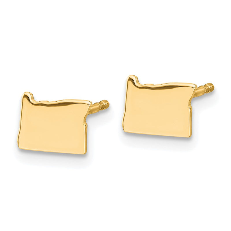 14K Yellow Gold 14Ky Oregon State Earrings