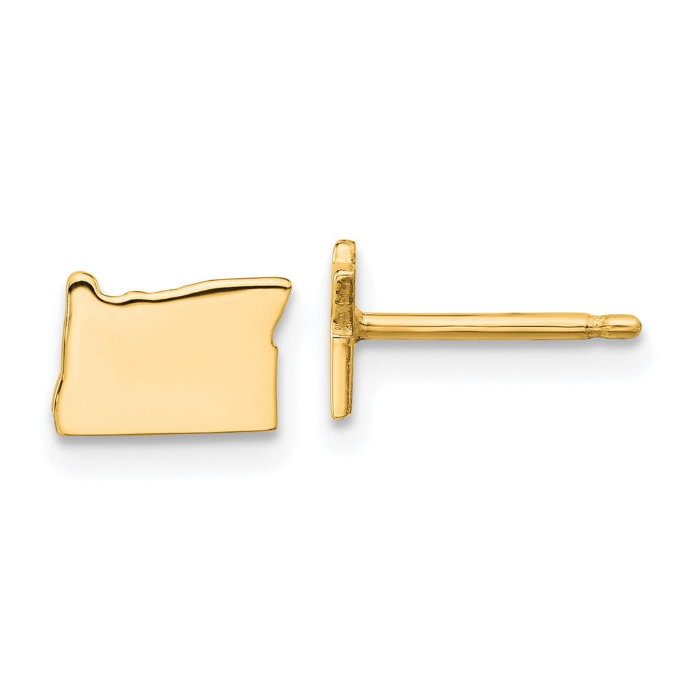14K Yellow Gold 14Ky Oregon State Earrings