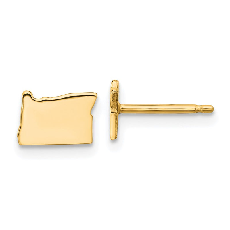 14K Yellow Gold 14Ky Oregon State Earrings