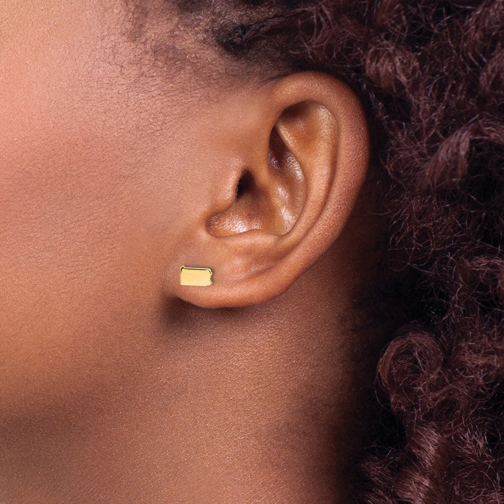 14K Yellow Gold 14Ky Pennsylvania State Earrings